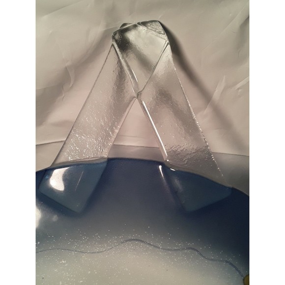 Primitive Art Glass,Wall Hanging, Sheep and Flowers , signed - Picture 4 of 5